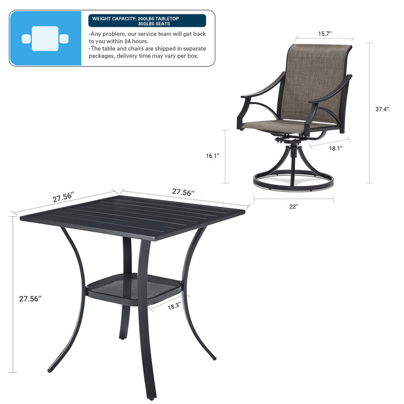 Patio Dining Set with, Brown