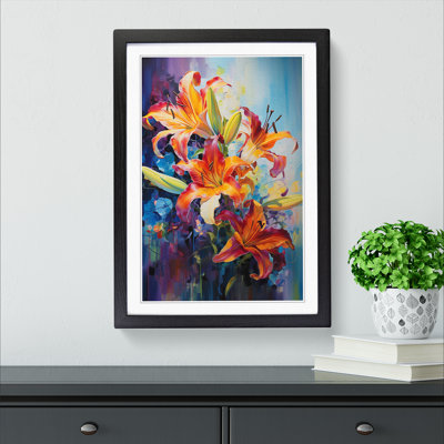Lily Flower Action Painting No.4 - Framed Print