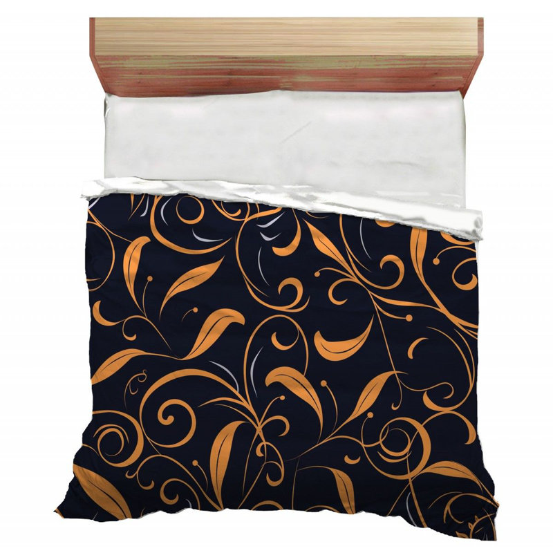Édredon floral en microfibre / polyester, Grand édredon