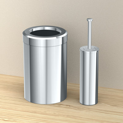 Round Wastebasket/Toilet Brush Holder Bundle