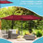 Grand parasol de patio - double, à manivelle, avec coquille de blocage, pour terrasse, piscine, cour arrière, auvent double rouge vin, mécanisme à manivelle, housse de blocage,
