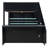 Full Size Wood Loft Bed with Desk, Adjustable Table, Storage Shelves, RGB LED Light, Space-Saving Loft Bed Frame, Cloud Blue-434342467