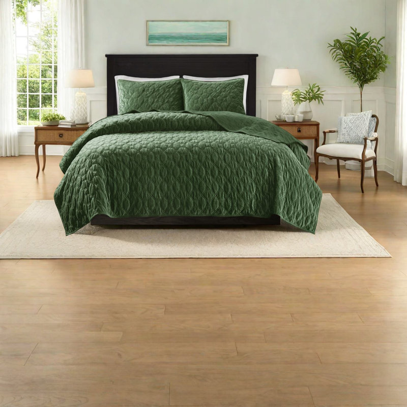 Ensembles de literie luxueux en velours vert, rembourrés de coton, charme contemporain