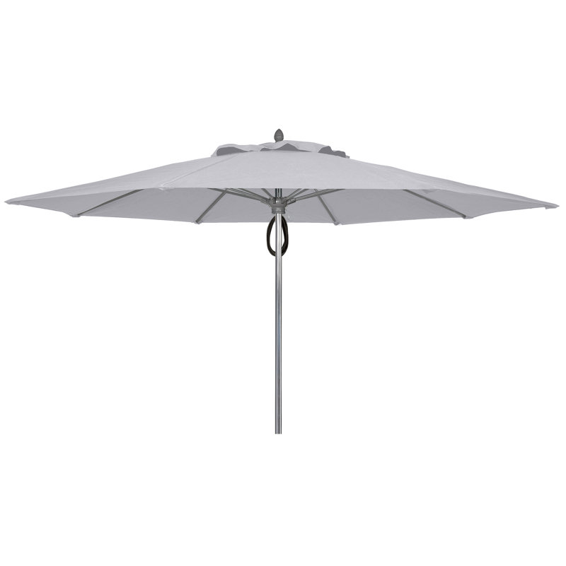 Parasol de marché 11 'Prestige, Sunbrella® gris anthracite, Aluminium brillant