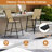 4PCS Outdoor Bar Stools 29'' Fabric Bar Height Stools w/ Armrests & Footrest Beige-2086314976