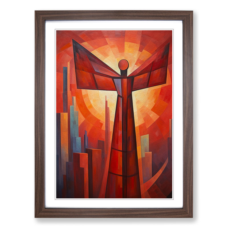 Single Picture Frame Print on Wood, 34cm H x 25cm W, Walnut Framed