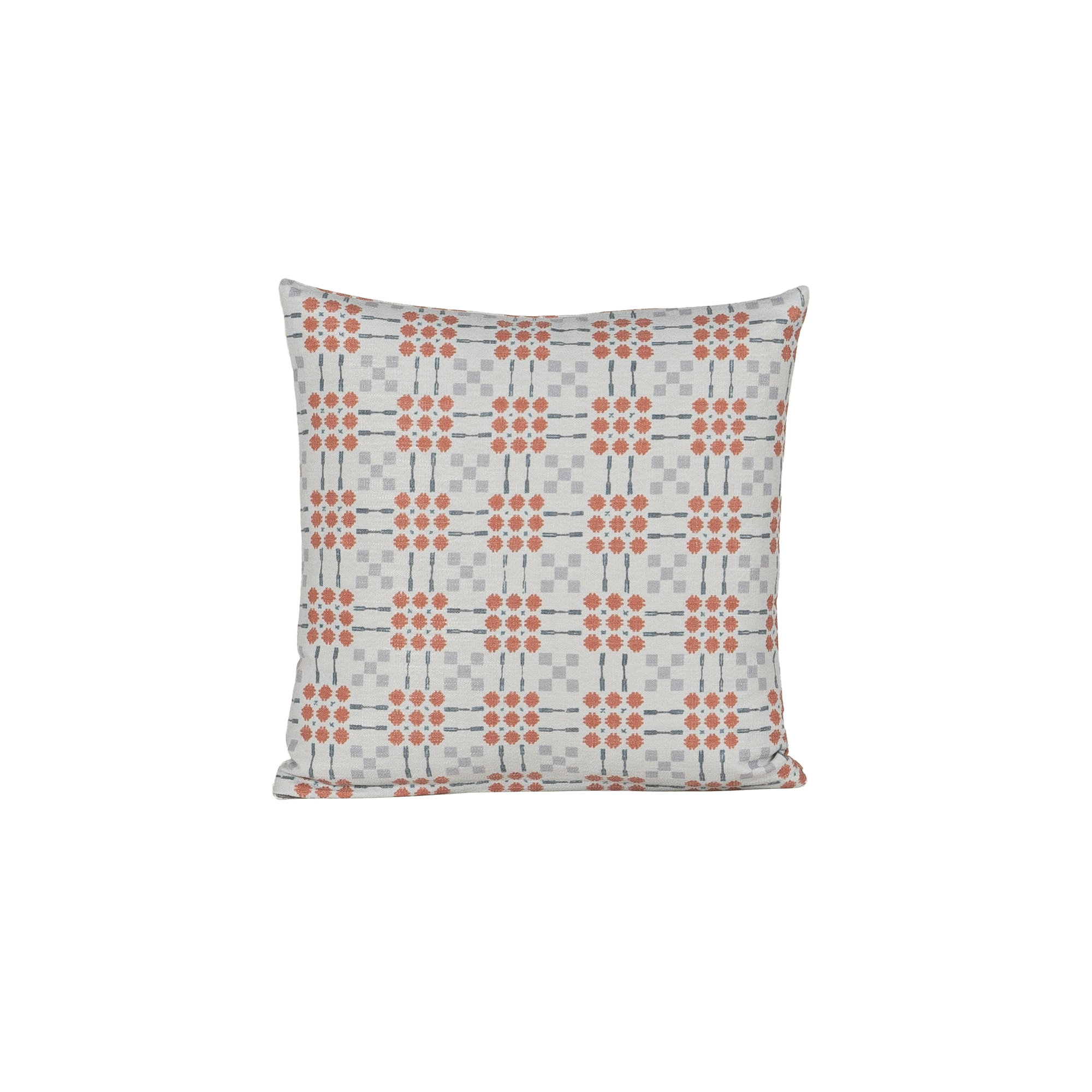 Gridwork Geometric Accent Pillow, Square 20", Polyester, Blue