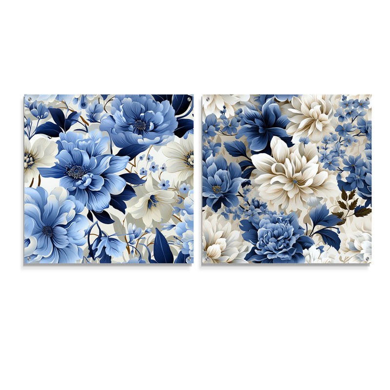 Iola - Ensemble de 2 art mural en verre acrylique, H 16 po x l 33 po