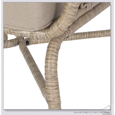 Fauteuil club d'extérieur en rotin tissé BRUCE BOHO-INSPIRED avec coussins résistants à l'eau et conception durable, parfait pour le confort du patio
