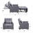 3-In-1 Adjustable Backrest Telescopic Sofa Bed
