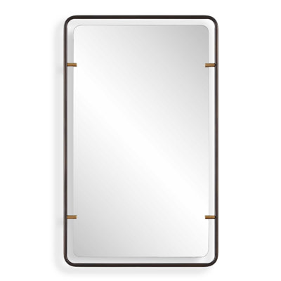 Miroir mural décoratif, onglets décoratifs feuille d'or, cadre rectangulaire 22 x 36