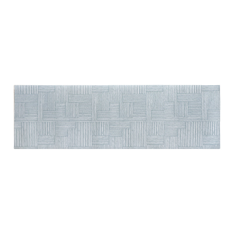 Un-Rug Organic Squares Non-Skid Kitchen Mat by Matterly, Gray/Blue, Runner 1'11" x 5'11"