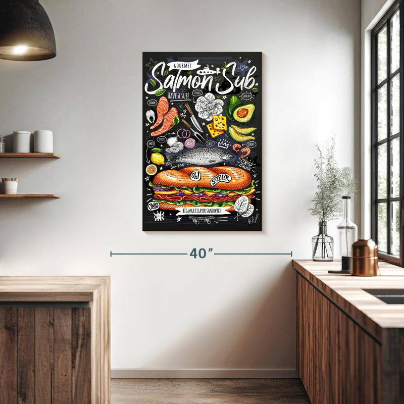Yarlin Salmon Sub Sandwich, 39" H x 26" W