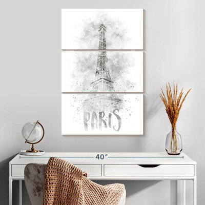 Nicci, tour Eiffel, aquarelle, monochrome