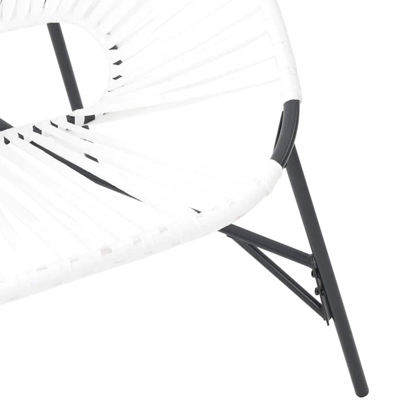 Garden Egg Chair Poly Rattan, Black/White