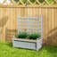 Outsunny Garden Planters with Trellis, 64 x 28 x 75 cm, Grey