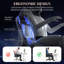 Fauteuil de jeu avec support lombaire de massage et repose-pieds-392623156