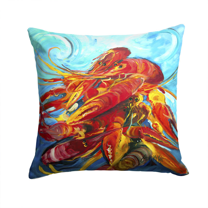 Coussin décoratif intérieur/extérieur crawfish, H 14 po x l 14 po x P 4 po