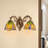 2- Head Tiffany Wall Sconces,Stained Glass Baroque Style Dragonfly  Wall Lamp(2-Light)