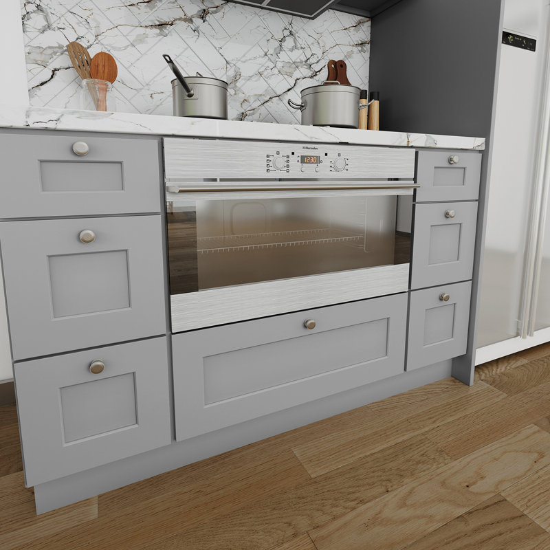 Base Microwave Cabinet, Gray