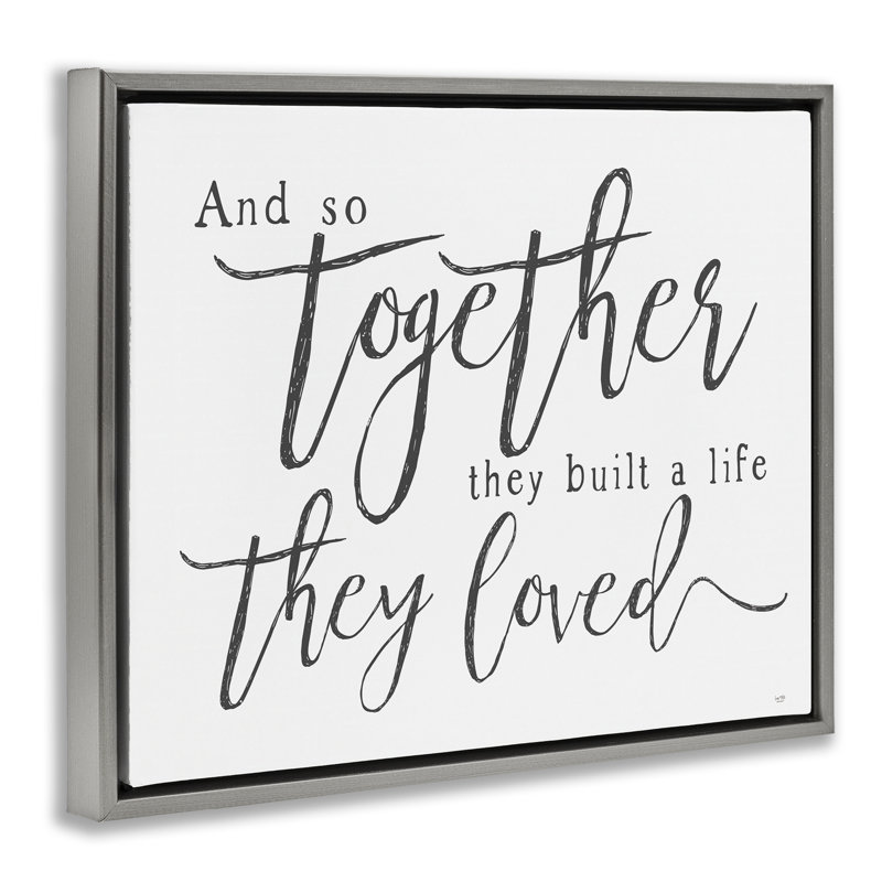 Ensemble flottant «Together A Life Ils Lived» par Lux + Me Designs, H 25 po x l 31 po, Cadre flottant gris lustré