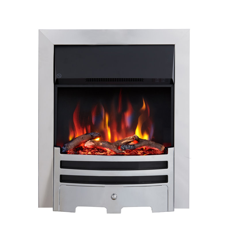 BAUHAUS FLAMEKO 23.3cm W Electric Fireplace Insert, Chrome