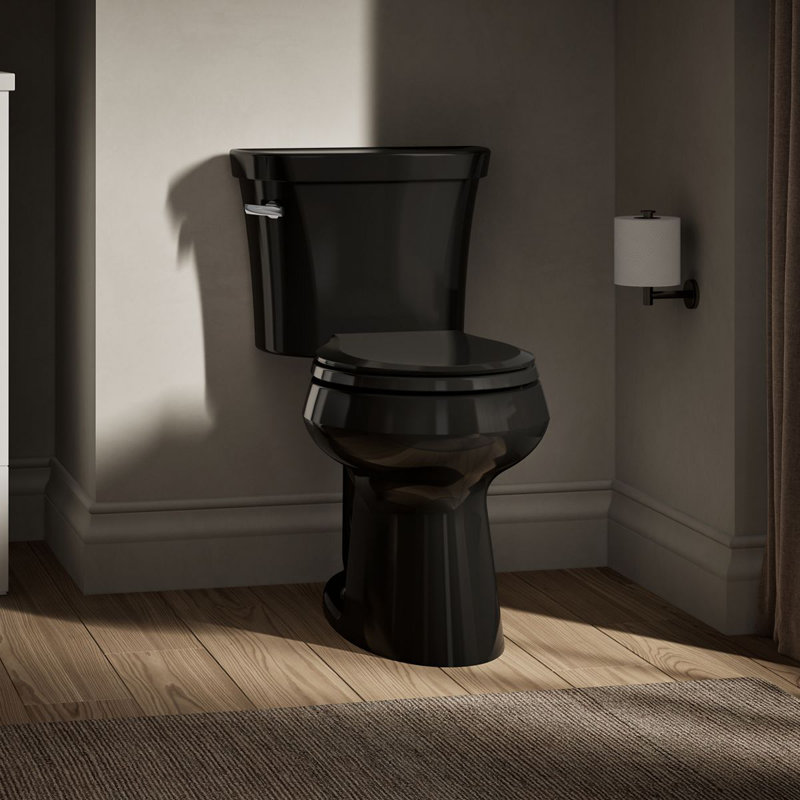 Highline® 1.28 GPF High Efficiency Floor Mounted Two-Piece toilet, Black