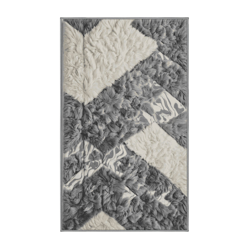 Tapis gris lavable à la machine, Rectangle 6 pi x 9 pi