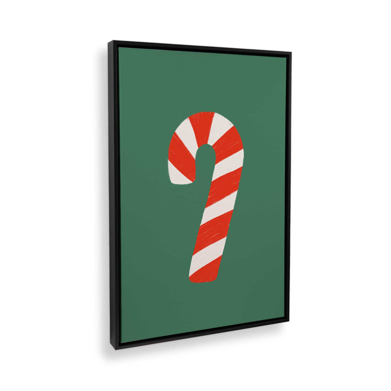 «Candy Canes Green» par Lathe & Quill, reproduction d'art, Noir, Impression encadrée sans passe-partout, H 16 po x l 12 po