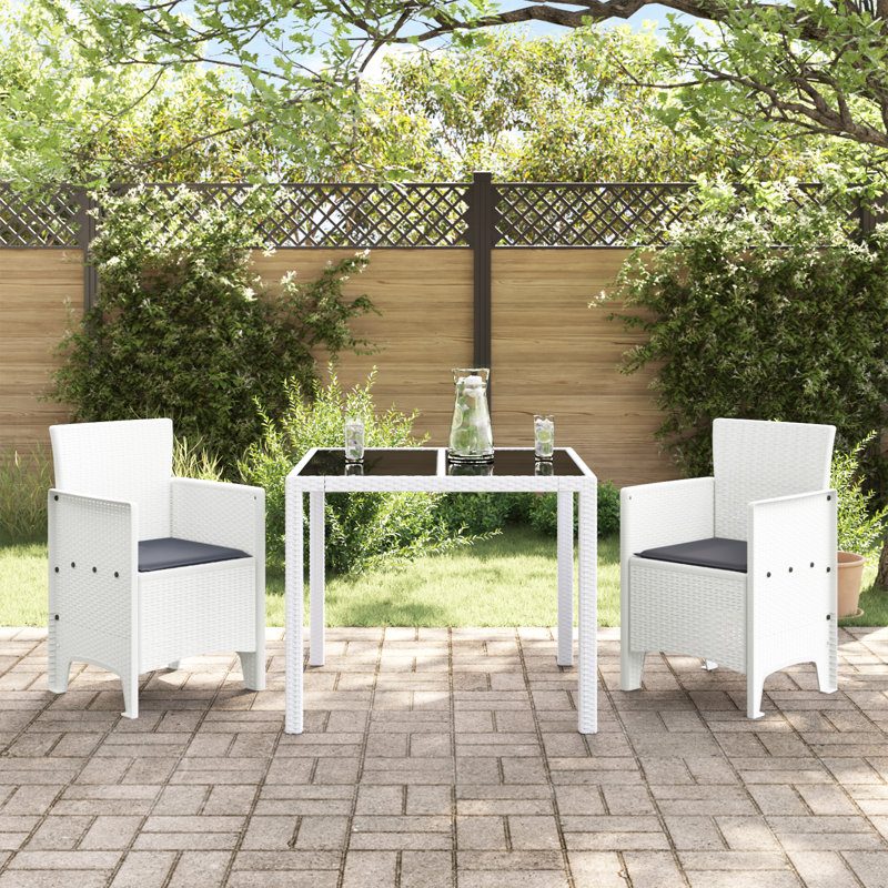 Chaise de jardin vidaXL 2 pièces en polypropylène blanc 20,87 x 19,29 x 33,46 po, Gris, Blanc