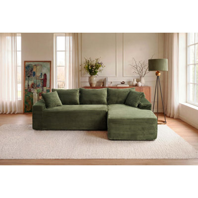 Canapé modulaire en L 106,3 po avec méridienne modulaire en L avec méridienne, canapé rembourré minimaliste moderne, canapé d'angle à assise profonde pour le salon et la chambre à coucher, aucun assemblage requis