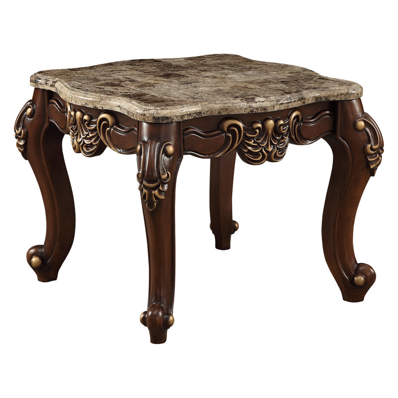 Table de bout carrée 30 po avec plateau en marbre naturel Dandre Dandre