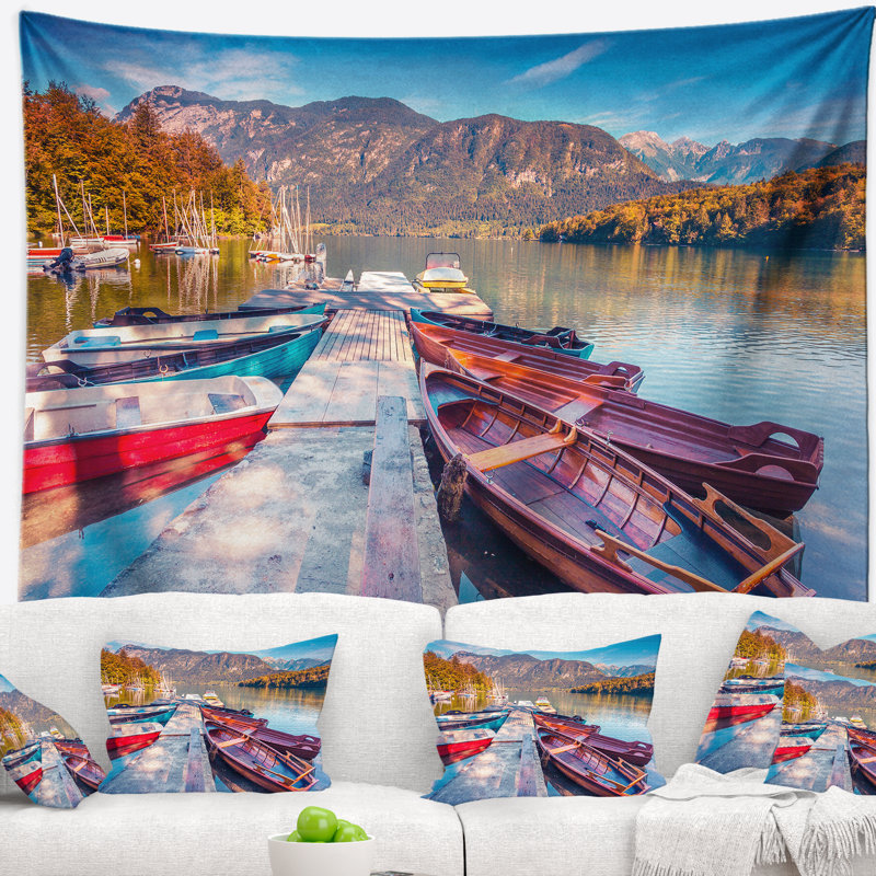Tapisserie du lac Bohinj, H 78 po x l 92 po