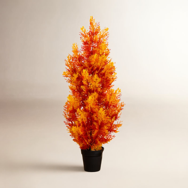 Cèdre d'automne artificiel résistant aux rayons UV (intérieur / extérieur), H 36 po x l 16 po x P 16 po