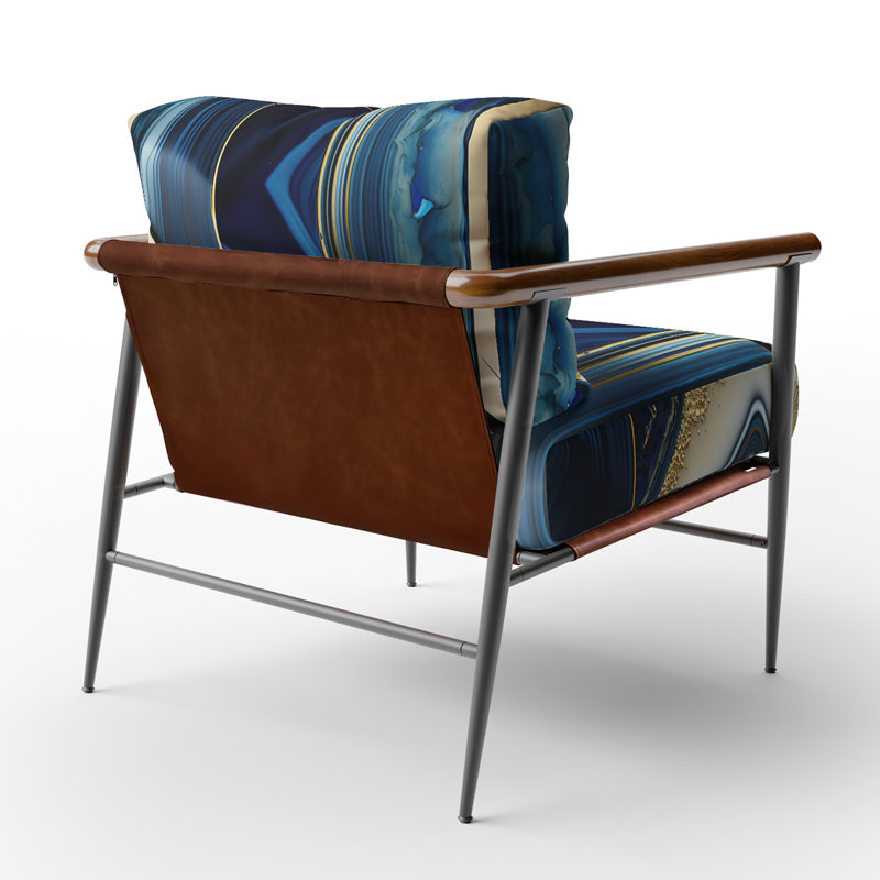 Crillon - Fauteuil d'appoint rembourré en marbre, Noir, noir, noir, noir