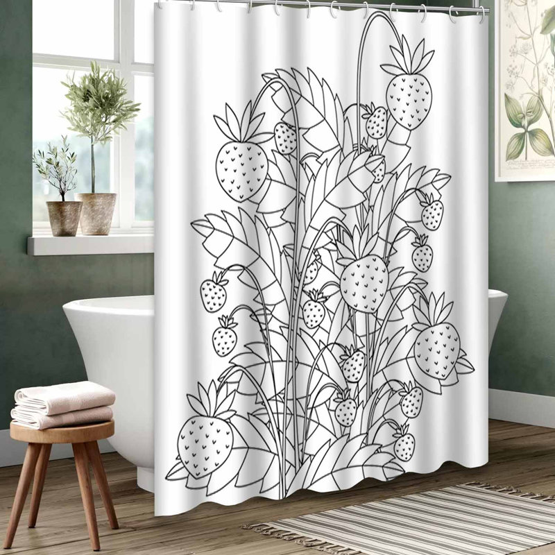 Rideau de douche noir imperméable, rideaux de douche pour la salle de bain avec 12 crochets, 72" L x 72" W