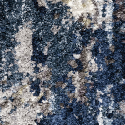 Tapis abstrait gris / bleu sarcelle Sven