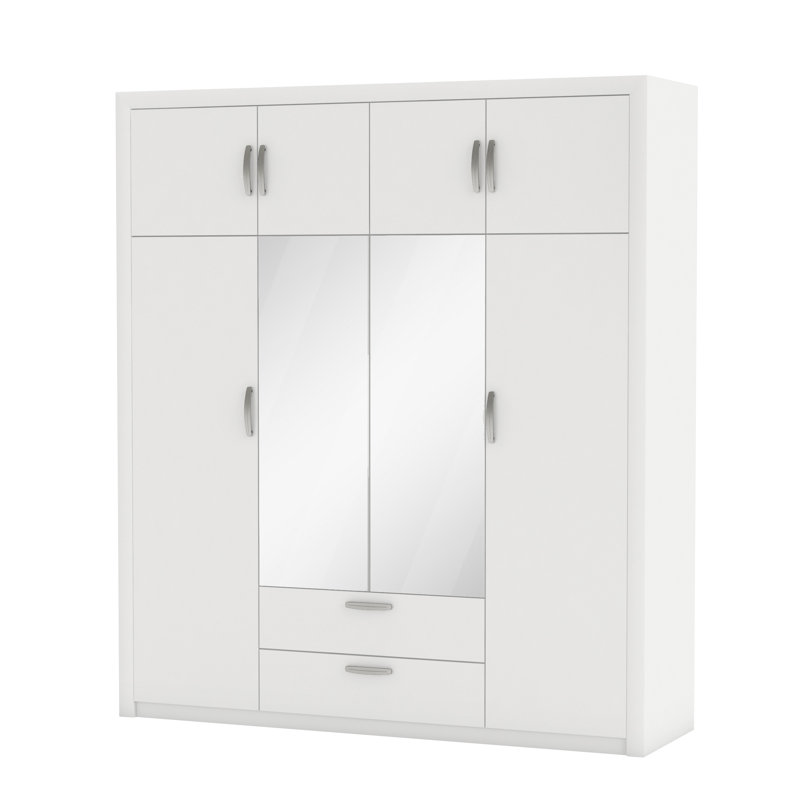Mullican 6 Door Wardrobe, Pearl white