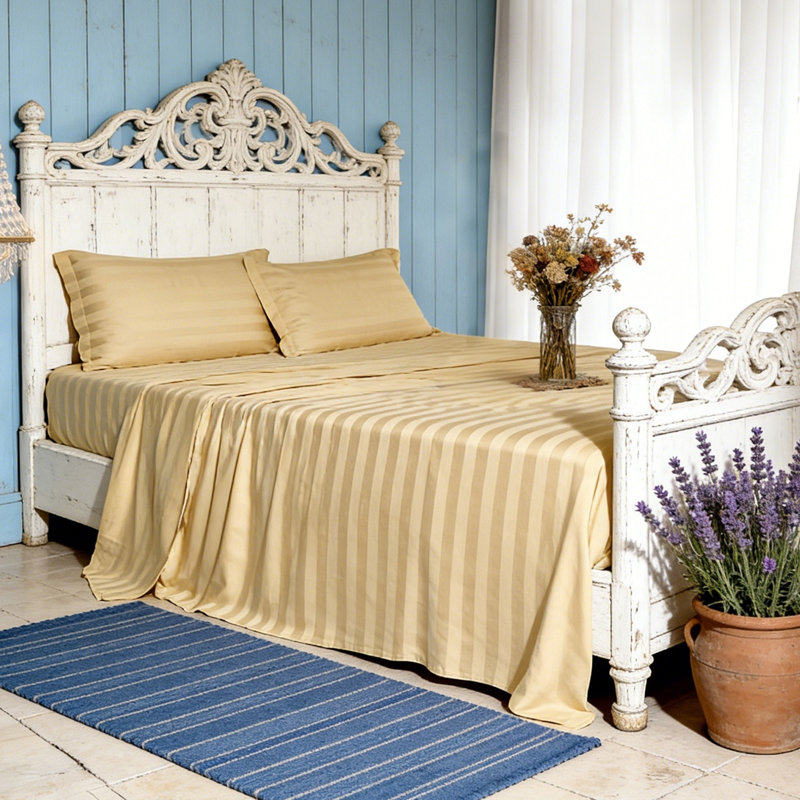 100% Rayon from Bamboo Sheet Set, 16" Deep Pocket Cooling Silky Soft Bed Sheets, Queen Sheet Set with 2 Pieces Pillowcases