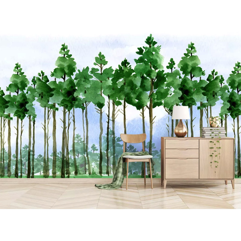 Papier peint texturé amovible Forest, l 150 po x L 98 po