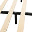 Structure de lit avec tête de lit tapissier recouverte de lin, pieds en bois massif-137266705