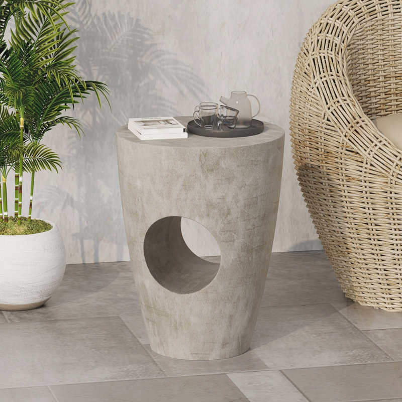 Table d'appoint 14,5 pi moderne en oxyde de magnésie, Gris