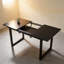 Table de salle à manger extensible 55,51 "à 70,86" rectangulaire en MDF et métal, pour 4 à 6 personnes