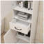 Armoire sur pied étroite à double porte à hauteur étroite avec surface peinte UV et rangement multifonctionnel