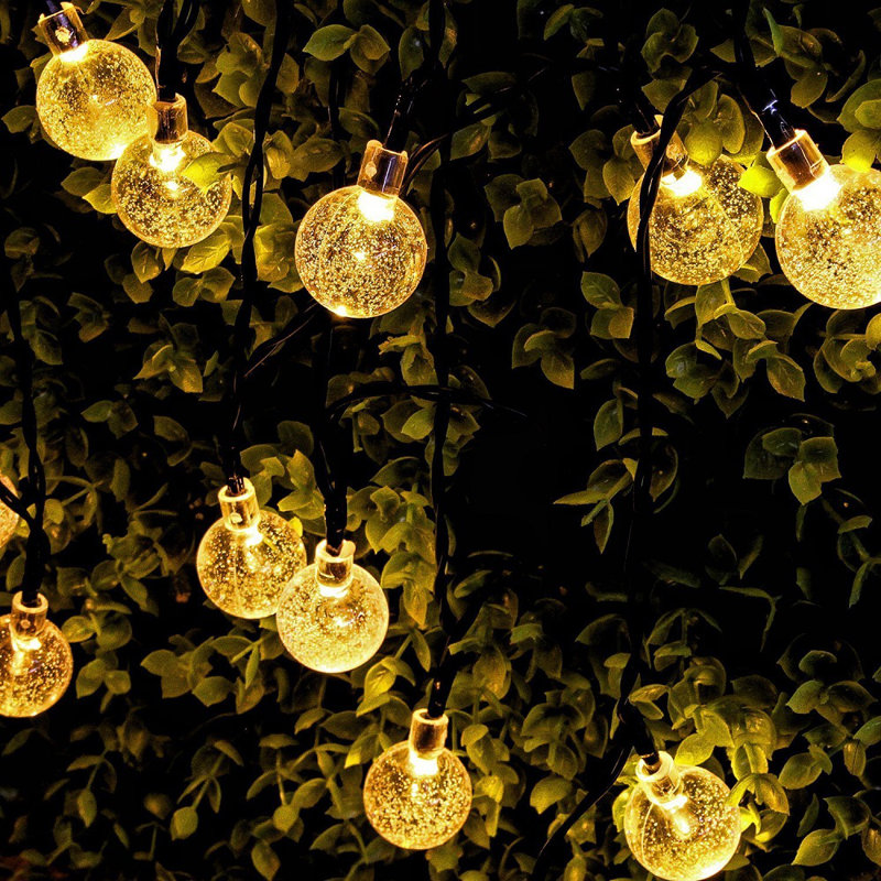 Kelm 30 - Bulb 2.6'' Solar Powered LED Globe String Light, Warm White
