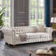 Canapé Chesterfield en tissu de lin