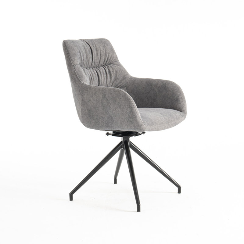 Aunalee 50cm H Velvet Upholstered Armchair, Grey, Set Of 4