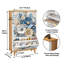 Armoire de rangement pour chaussures avec 3 tiroirs rabattables pour élégantes fleurs en papier beiges bleues et pétales superposés