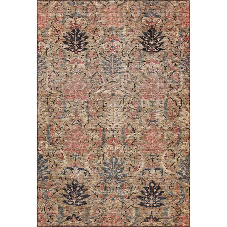 Premium Machine Washable Jamestown AMF1082 Damask Rug