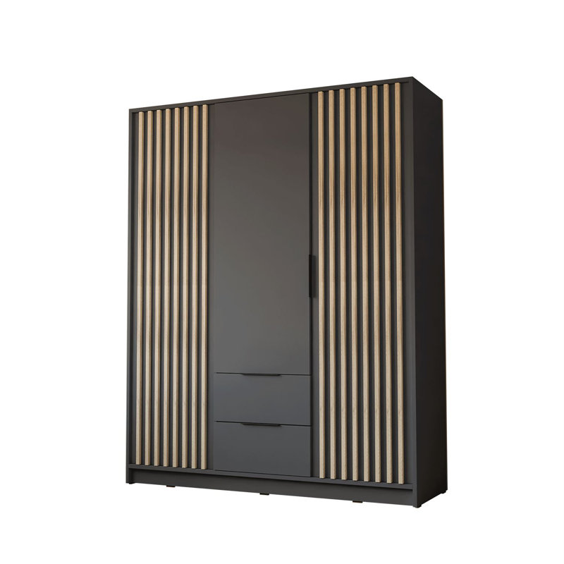Pacursa 3 Door Manufactured Wood Wardrobe, Grey/Brown